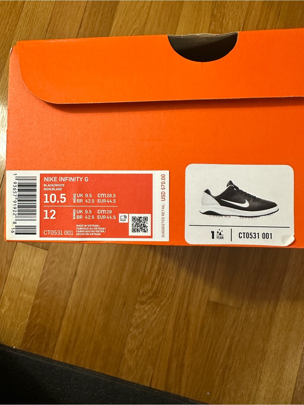 Nike Men’s Golf Shoes Size 10.5 - Picture 2 of 6